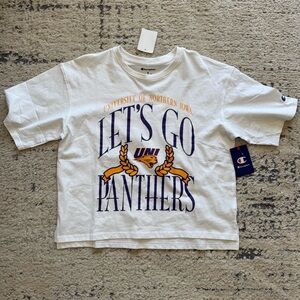 NWT-Women’s Champion Univ of Northern Iowa Panthers Cropped Boxy T-Shirt Sz M